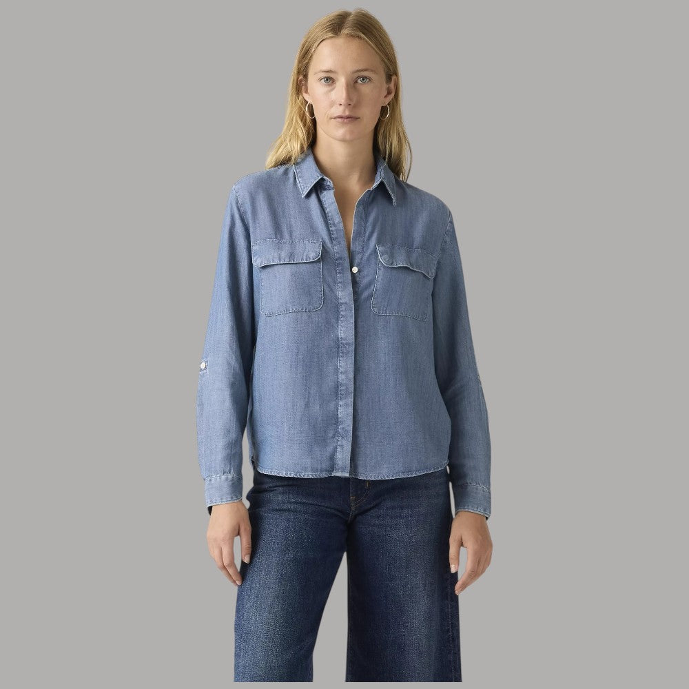 Camicia Levi's Elaine Utility a Righe in Lyocell Comoda e informale - Prodotti di Classe