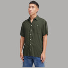 Camicia Maniche Corte Verde Uomo con Bottoni e Taschino - Prodotti di Classe