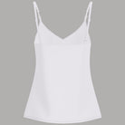 Top Guess Caroline Bianco Scollo V con Logo Gioiello Argentato - Prodotti di Classe