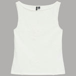 Canotta Vero Moda in cotone bianco con ricamo 3D e scollo barca
