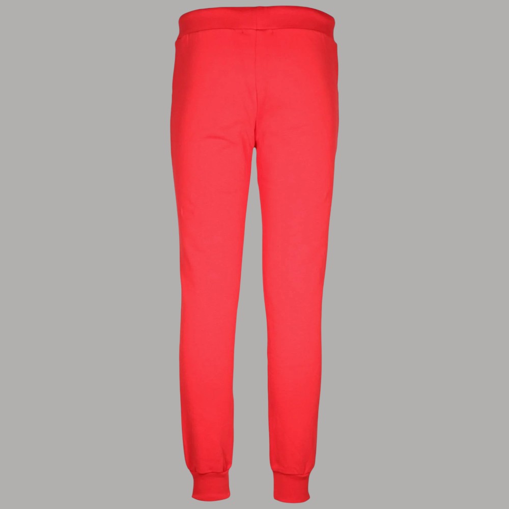 Pantaloni tuta uomo felpati rossi, gamba stretta
