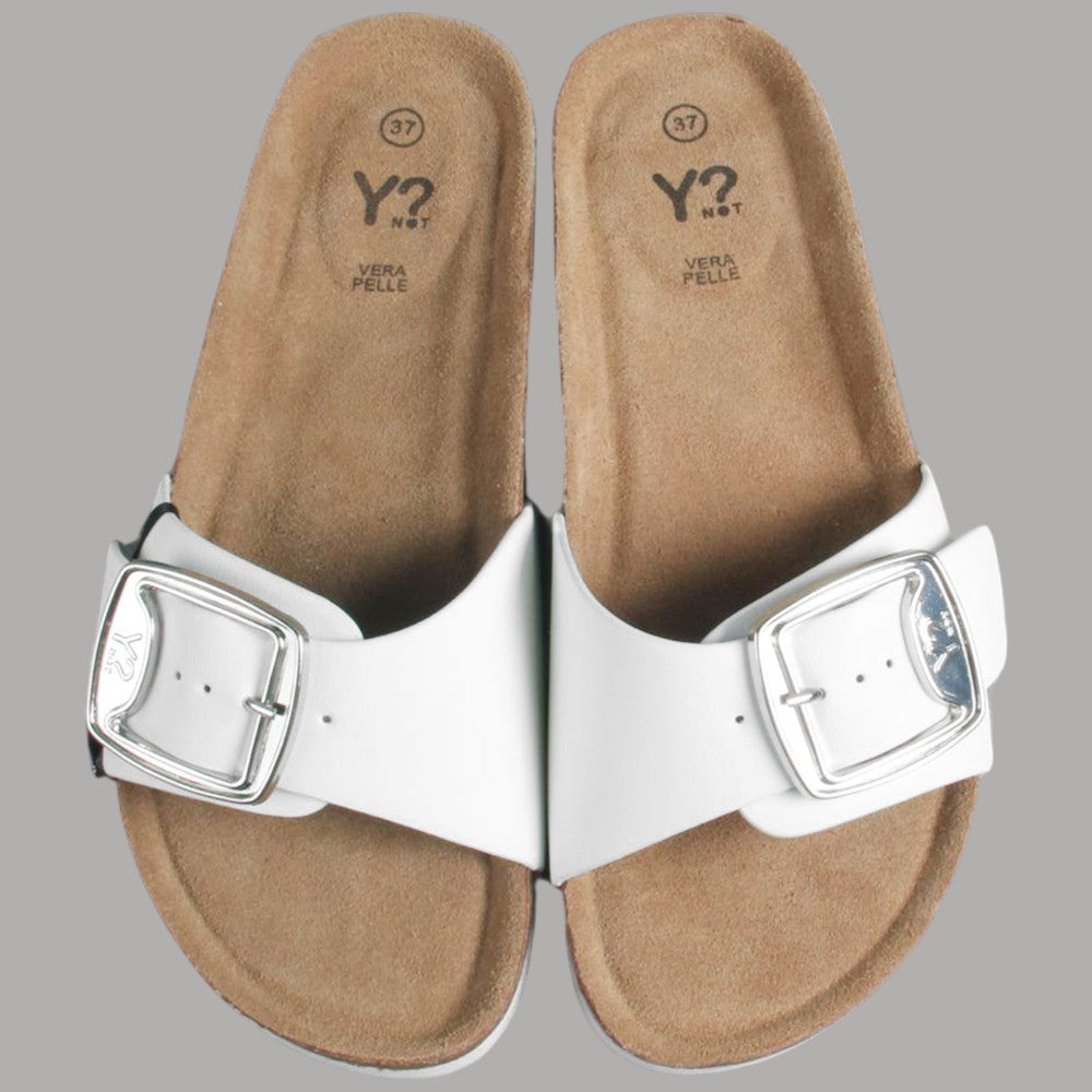 Ciabatta Donna Bianca YNot ELY con Fibbia Regolabile e Suola Leggera - Prodotti di Classe