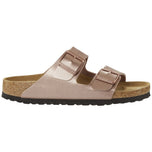 Ciabatte Birkenstock Arizona rosa con due cinturini regolabili e suola scura