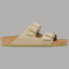 Ciabatte Birkenstock Arizona khaki con due cinturini regolabili e fibbie