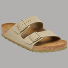 Ciabatte Birkenstock Arizona khaki con cinturino sovrapposto e suola testurizzata