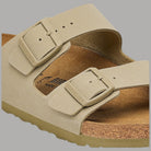 Ciabatte khaki Arizona con cinturini e fibbie, plantare in sughero visibile
