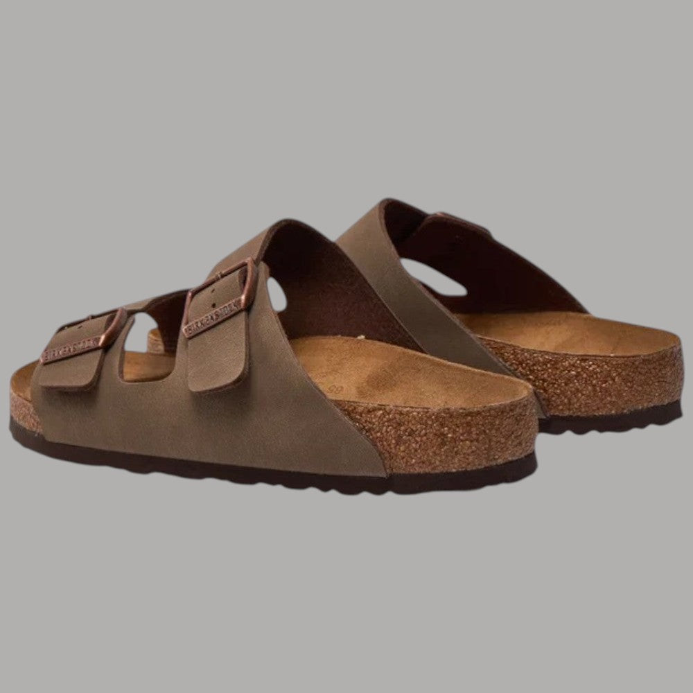 Ciabatte Birkenstock Arizona mocca, vista posteriore con suola zigrinata