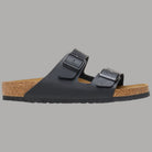 Ciabatte Birkenstock Arizona nere con due fibbie regolabili e suola in sughero