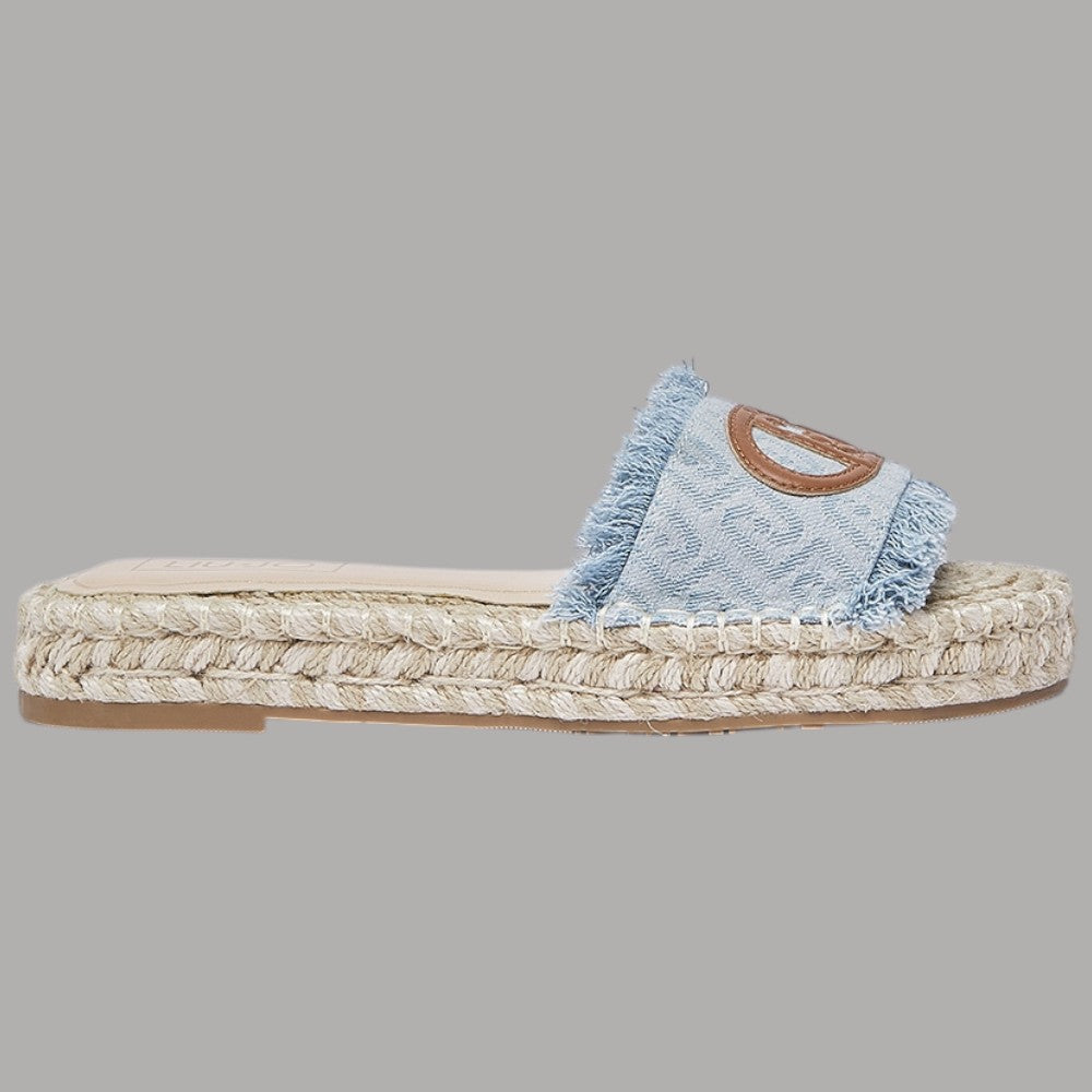 Ciabatte Espadrillas Denim Liu Jo con Logo Monogram e Orli Sfrangiati - Prodotti di Classe