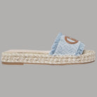 Ciabatte Espadrillas Denim Liu Jo con Logo Monogram e Orli Sfrangiati - Prodotti di Classe