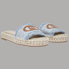 Ciabatte Espadrillas Denim Liu Jo con Logo Monogram e Orli Sfrangiati - Prodotti di Classe