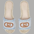 Ciabatte Espadrillas Denim Liu Jo con Logo Monogram e Orli Sfrangiati - Prodotti di Classe