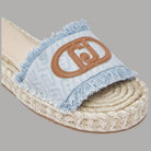 Ciabatte Espadrillas Denim Liu Jo con Logo Monogram e Orli Sfrangiati - Prodotti di Classe
