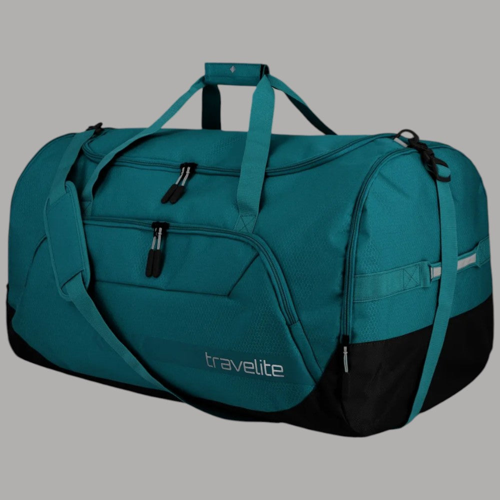 Borsone Travelite petrolio con tracolla e tasca laterale con zip