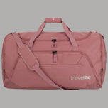 Borsone da viaggio Travelite rosa con tracolla e tasche frontali con zip