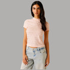 Cropped T-shirt Guess Logo Strass Slim Fit Donna - Prodotti di Classe