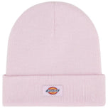 Cappello beanie rosa in maglia a coste con patch logo Dickies sul bordo
