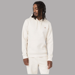 Felpa con cappuccio Dickies crema, tasca a marsupio e coulisse sul collo.