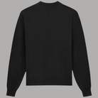 Maglione in cotone nero con girocollo a coste e vestibilità dritta sul retro