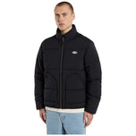 Piumino puffer nero Dickies con zip frontale e logo sul petto, trapuntatura
