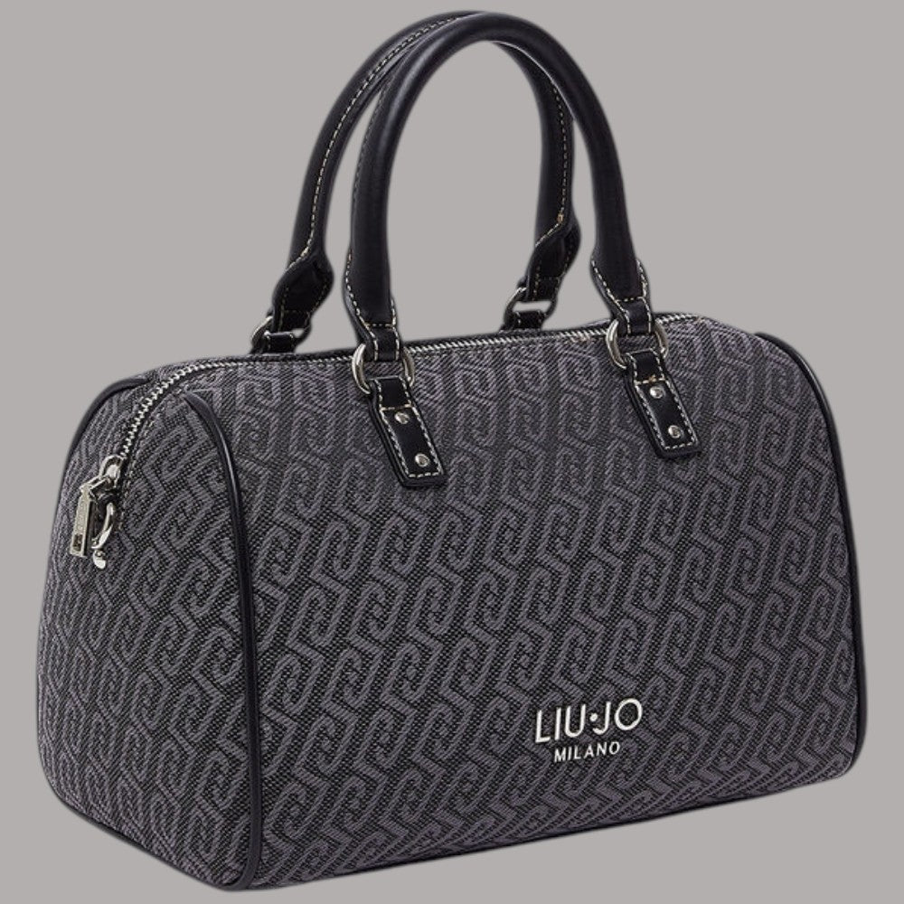 Borsa bauletto piccola Liu Jo con doppia tasca frontale e motivo monogramma all-over