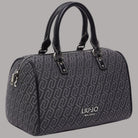 Borsa bauletto piccola Liu Jo con doppia tasca frontale e motivo monogramma all-over