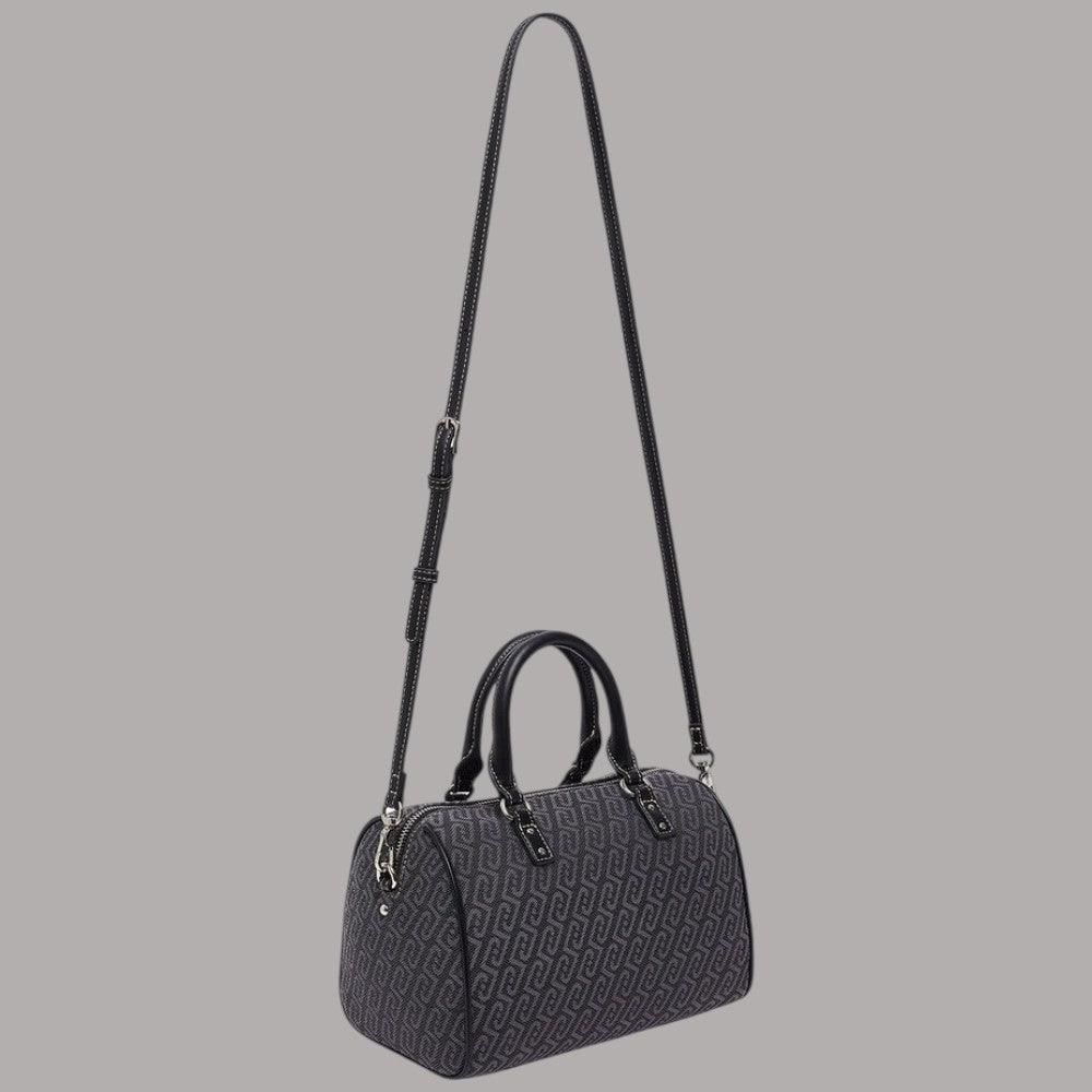 Borsa bauletto piccola Liu Jo con tracolla regolabile e motivo monogramma scuro