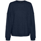 Felpa donna Vero Moda Ronja girocollo in cotone blu, maniche lunghe