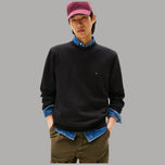 Felpa Girocollo Cotone Tommy Hilfiger con Bandierina Ricamata - Prodotti di Classe