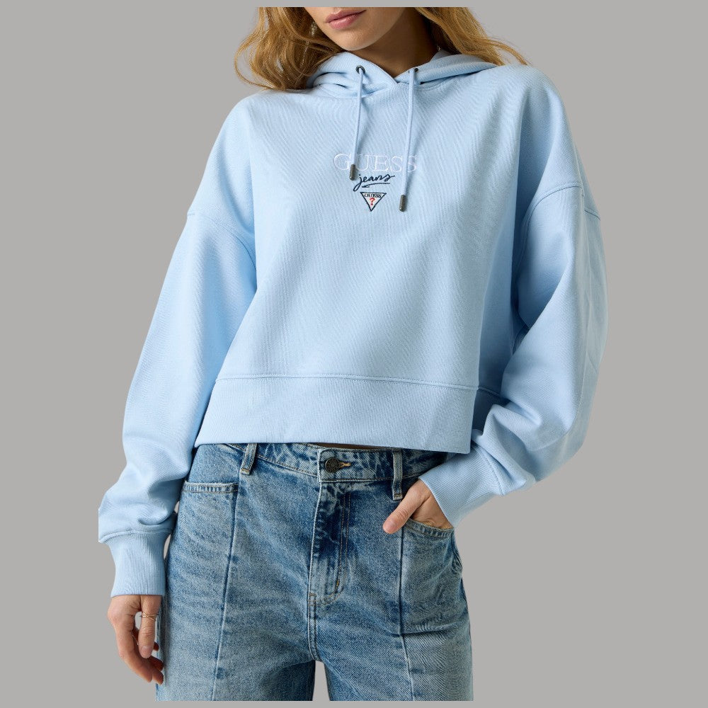 Felpa Guess GJ con Cappuccio e Logo Ricamato Cotone 100% - Prodotti di Classe
