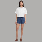 GJ Camicia Bianca Guess Boxy Cropped Cotone con Tasche e Bottoni - Prodotti di Classe