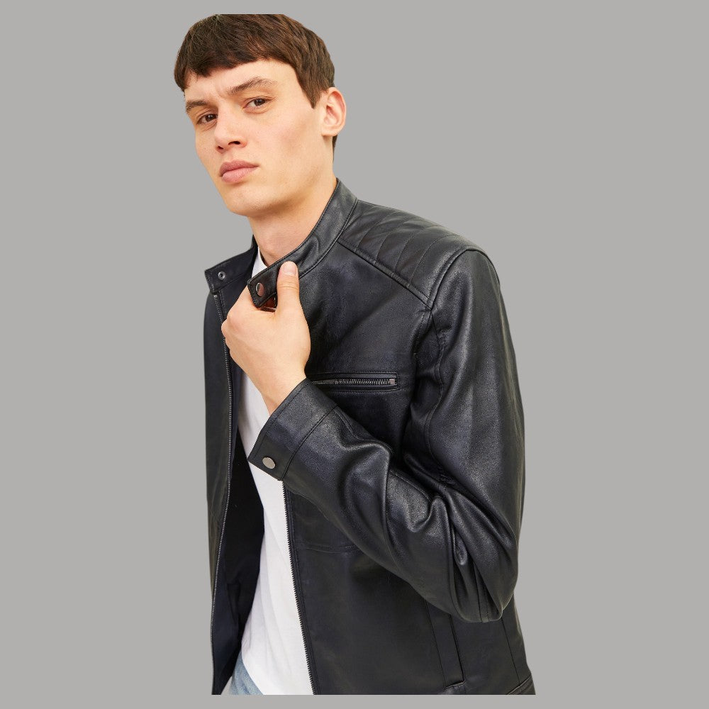 Giacca in Ecopelle Biker Uomo Jack Jones DYLAN 12261196 - Prodotti di Classe