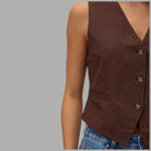Gilet Donna Vero Moda in Misto Lino e Cotone con Bottoni - Prodotti di Classe