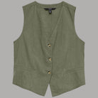 Gilet Donna Vero Moda in Misto Lino e Cotone con Bottoni - Prodotti di Classe
