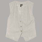 Gilet Donna Vero Moda in Misto Lino e Cotone con Bottoni - Prodotti di Classe