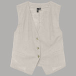 Gilet Donna Vero Moda in Misto Lino e Cotone con Bottoni - Prodotti di Classe