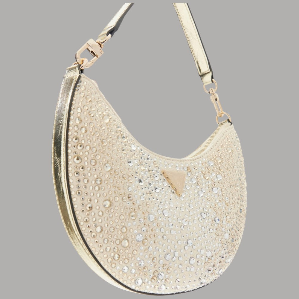 Guess Borsa Hobo con Strass Tasmin Eleganza Dorata - Prodotti di Classe