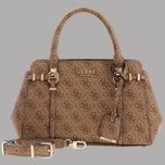 Borsa Guess marrone con tracolla removibile, manici, chiusura zip e charm