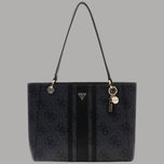 Shopper Guess in similpelle nera con logo dorato e charm removibile