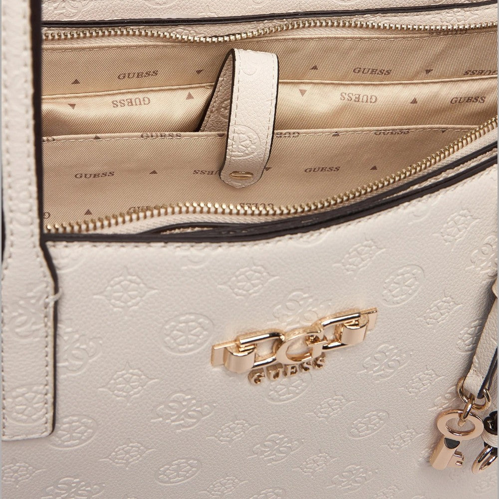 Guess Borsa Shopping Anise a Tre Scomparti con Logo Peoni - Prodotti di Classe