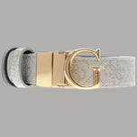 Cintura reversibile donna Guess in tessuto panna con fibbia dorata