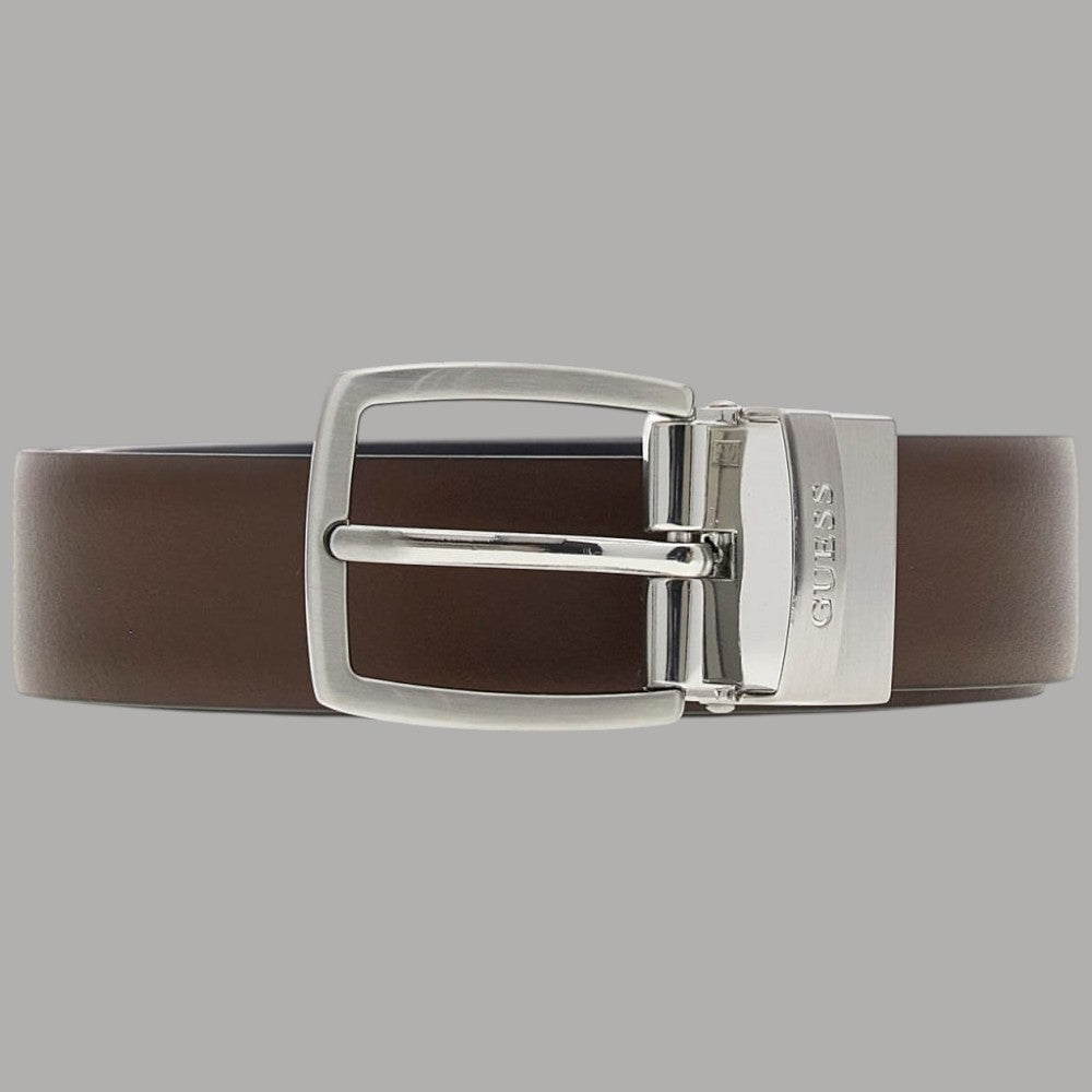 Guess Cintura Reversibile Uomo in Pelle con Fibbia Argento - Prodotti di Classe