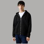 Felpa Guess nera con cappuccio e zip frontale