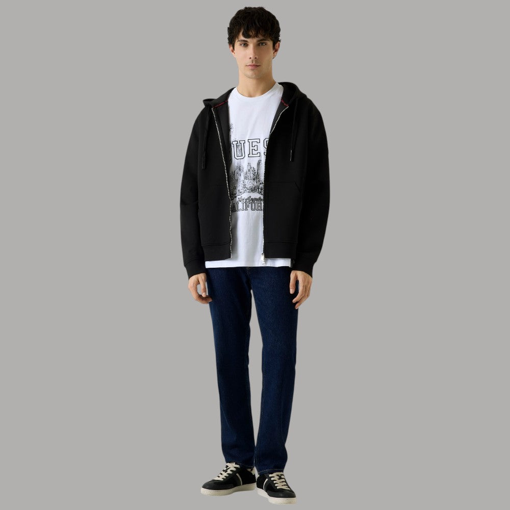 Guess felpa nera con zip NEW TECH M6RQ05KD132 - Prodotti di Classe