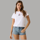 T-shirt Guess GJ bianca con stampa “I ♥ GJ” sul davanti