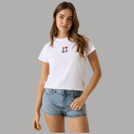 T-shirt Guess GJ bianca con stampa “I ♥ GJ” sul davanti