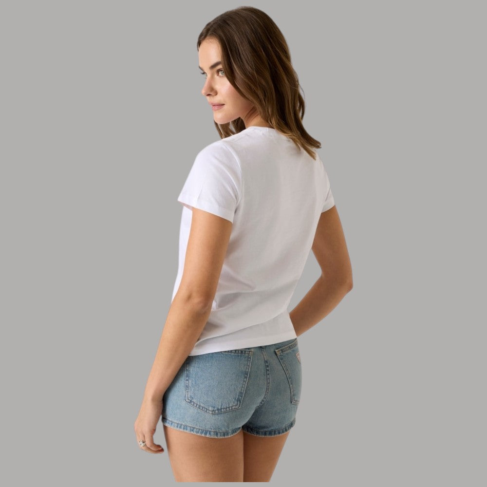 T-shirt Guess GJ bianca vista posteriore con maniche corte