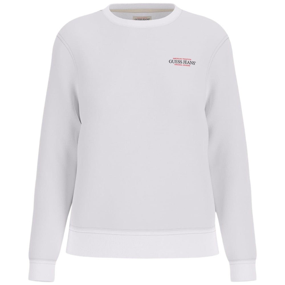 Guess Jeans felpa bianca Mini logo AMERICA SWEAT W4YQ07KC811G011 Felpe Guess Jeans