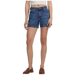 Pantaloncini di jeans Guess blu con bottone e zip, tasche anteriori