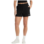 Pantaloncini in tuta neri con coulisse e fascia elasticizzata